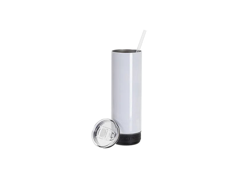 Sublimation Blanks 20oz/600ml White Stainless Steel Tumbler with Black Bluetooth Speaker
