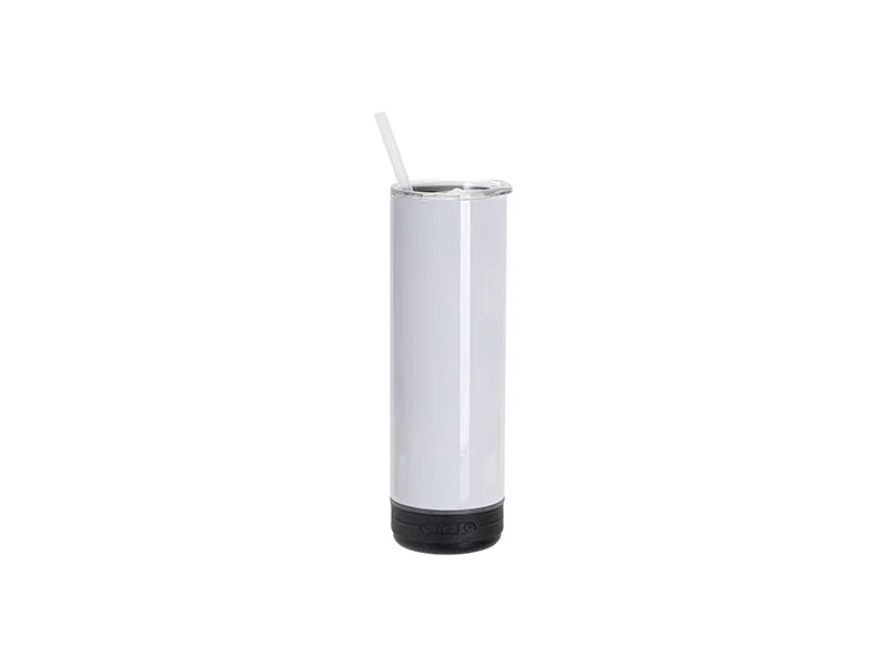 Sublimation Blanks 20oz/600ml White Stainless Steel Tumbler with Black Bluetooth Speaker
