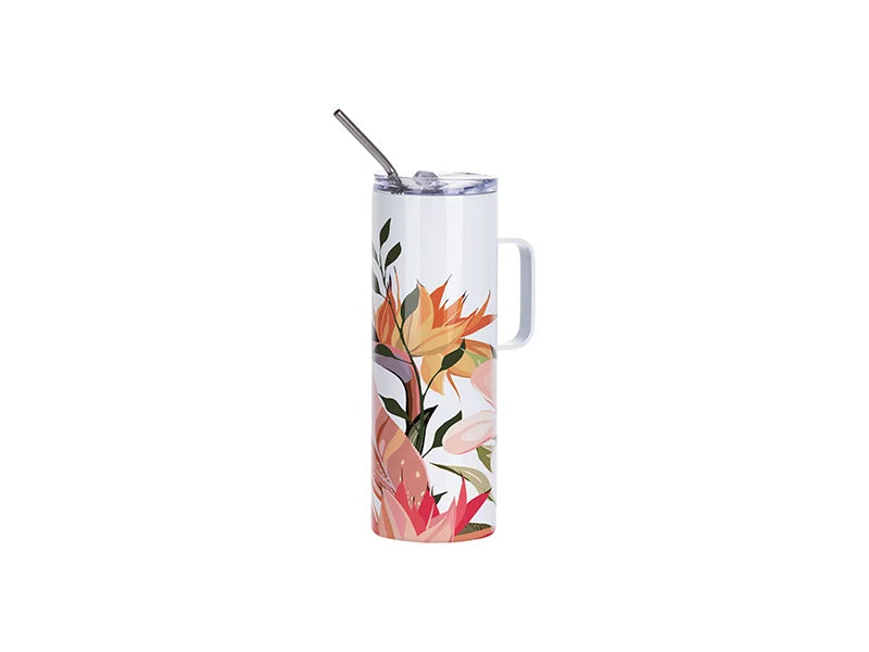 Sublimation 20oz/600ml Stainless Steel Skinny Tumbler with Handle & Lid