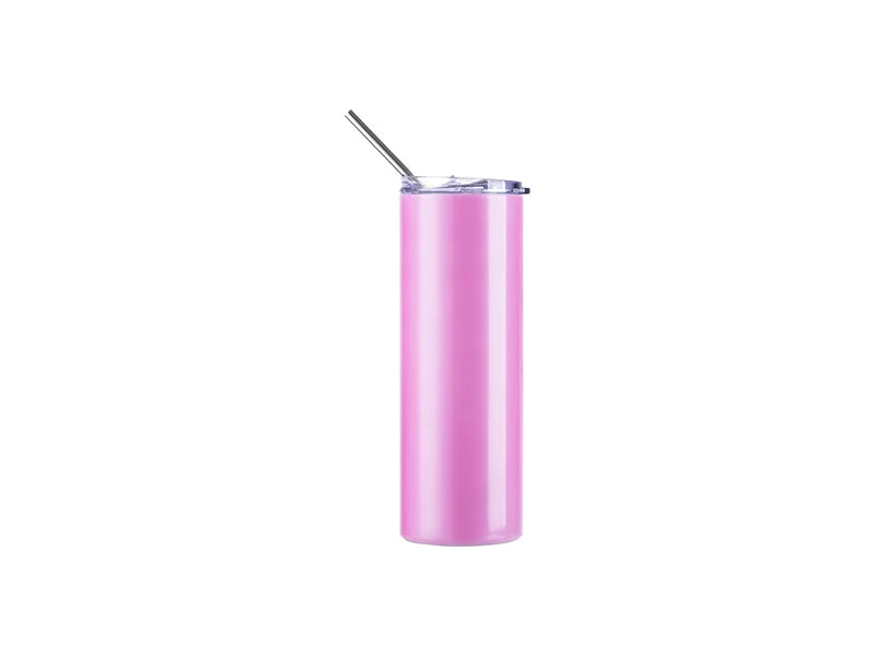 20oz/600ml SS Color Changing Tumbler with Straw & Lid(UV-Activated, White to Red)