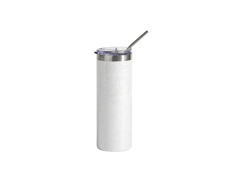 Sublimation 20oz/600ml 3D Puffy Cloud Stainless Steel Skinny Tumbler w/ Straw (White)