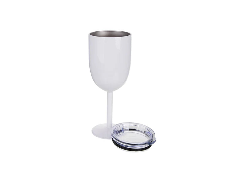 Sublimation 350ml Stainless Steel Wine Glass (White)