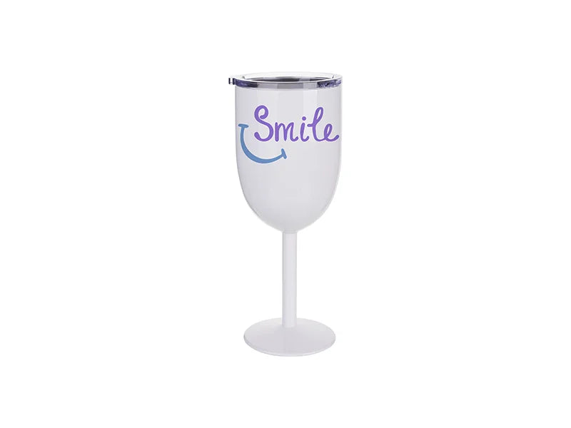 Sublimation 350ml Stainless Steel Wine Glass (White)