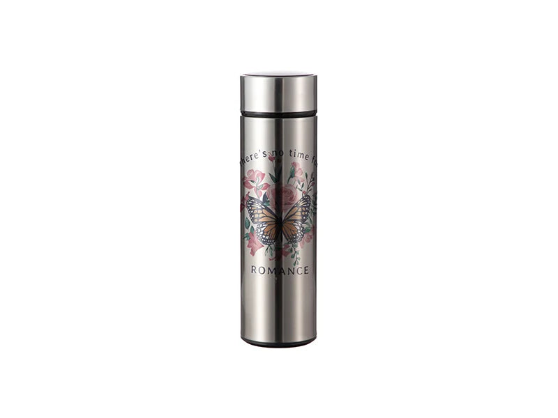 16oz/450ml Sublimation Smart Stainless Steel Flask (Silver)