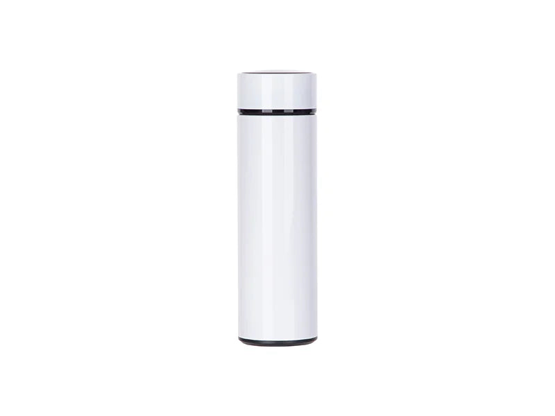 16oz/450ml Sublimation Smart Stainless Steel Flask w/ Temperature Display (White)