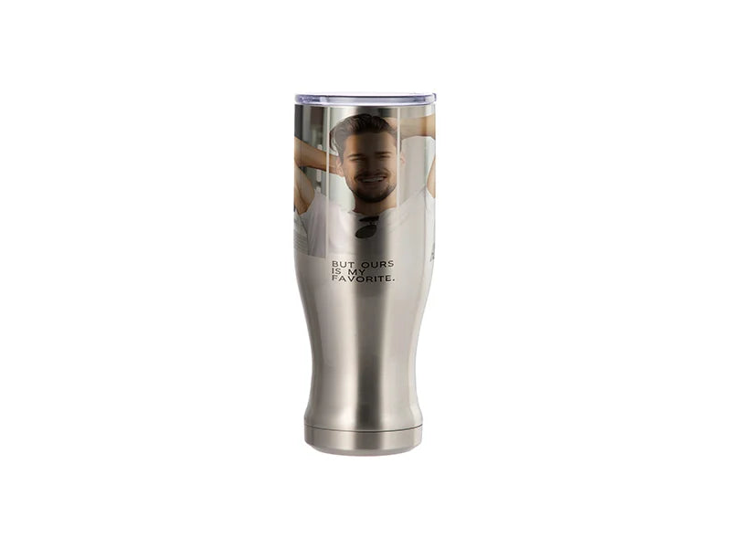 20oz/600ml Sublimation Stainless Steel Pilsner Style Tumbler (Silver)