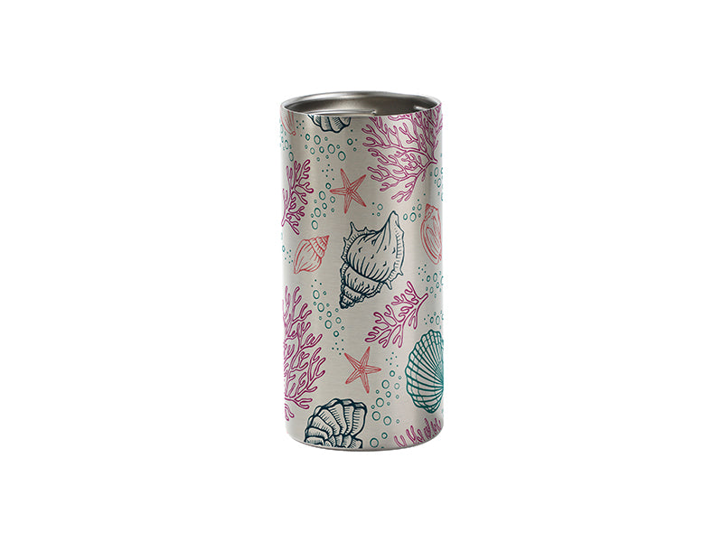 16oz/470ml Sublimation Blanks Stainless Steel Slim Can Cooler(Silver)