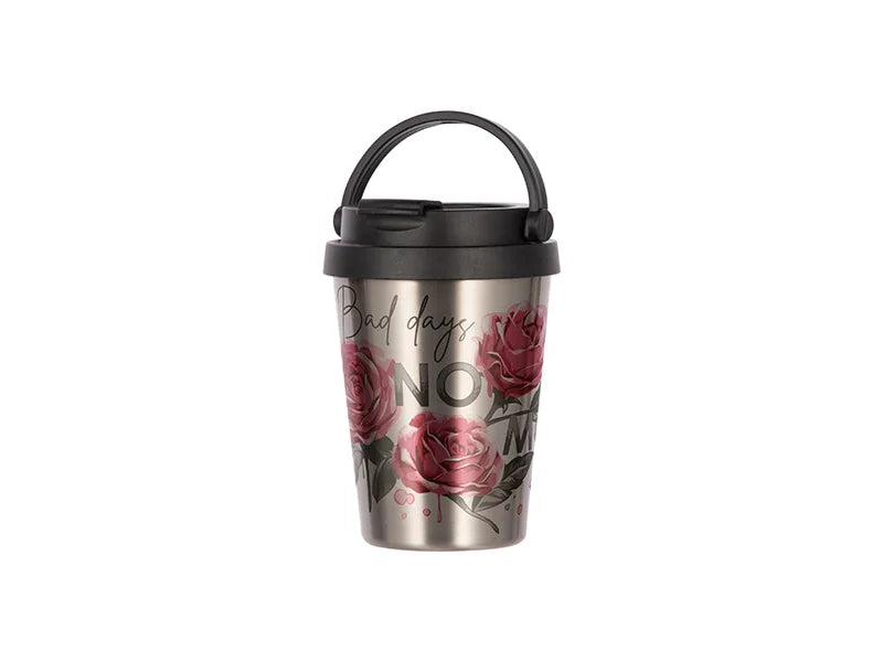 12oz/350ml Sublimation Stainless Steel Tumbler Coffee Mug (Silver)