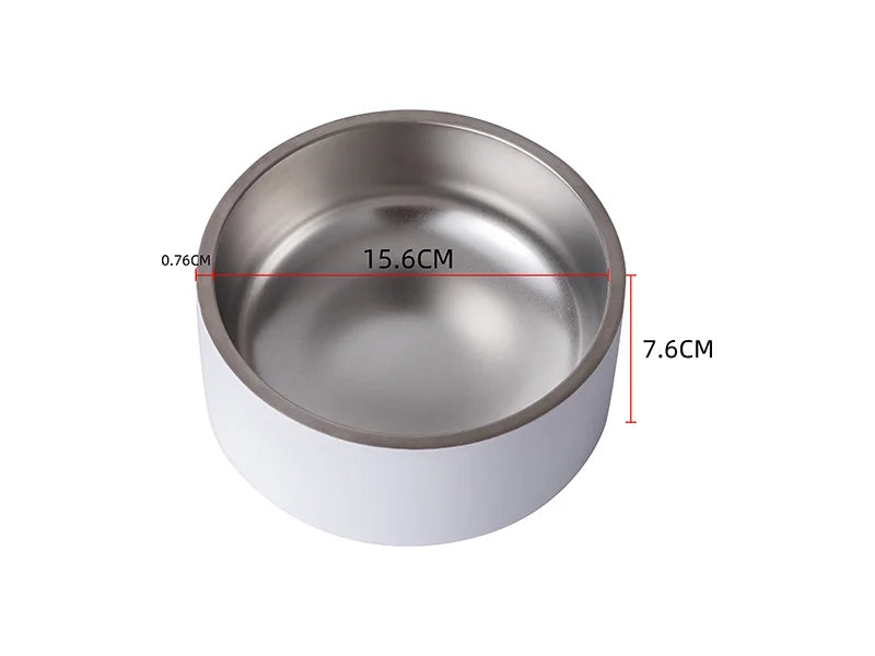 32oz/960ml Sublimation Blank Stainless Steel Dog Bowl (White)
