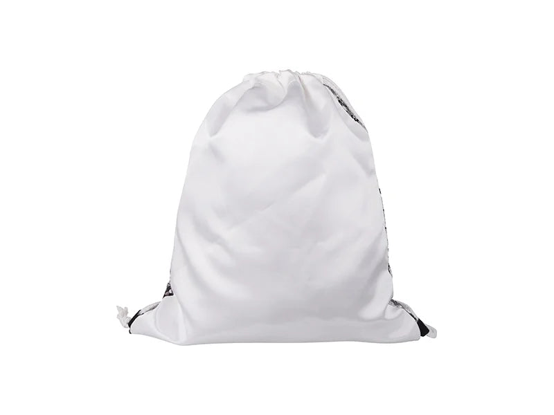 Sublimation Sequin Drawstring Backpack (Black/White, 36*45cm)