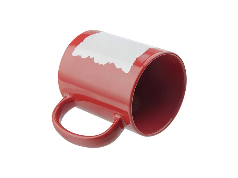 Sublimation 11oz Full Colour Mug w/ White Patch(Red,Butterfly Shaped)