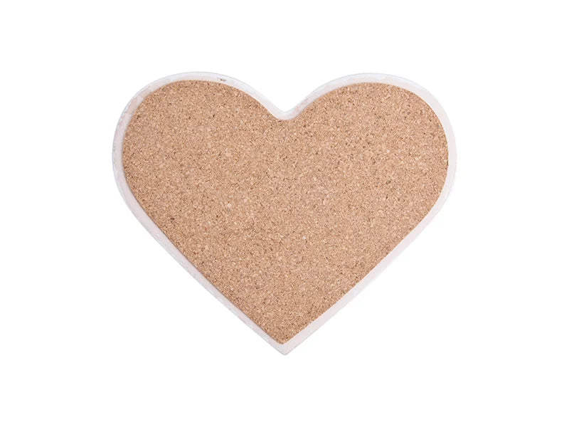 Sublimation 9*11cm Heart Ceramic Coaster w/ Cork (Frosted)