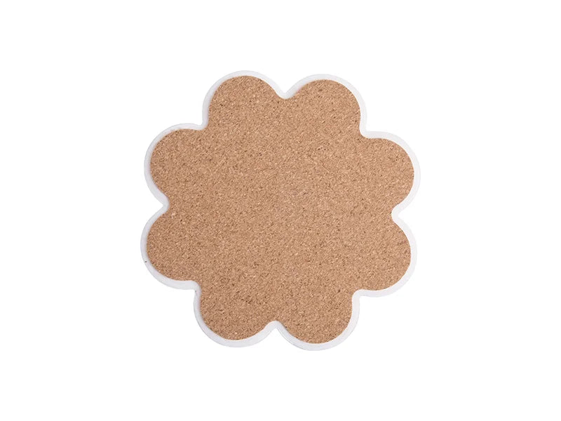Sublimation Plum-shaped Ceramic Coaster w/ Cork