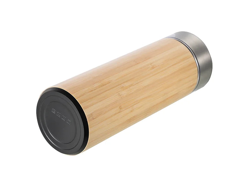 420ml/14oz Bamboo Flask Thermal Cup with Plastic Base