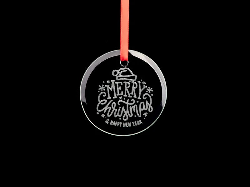 3inch Engraved Glass Ornament (Circle)