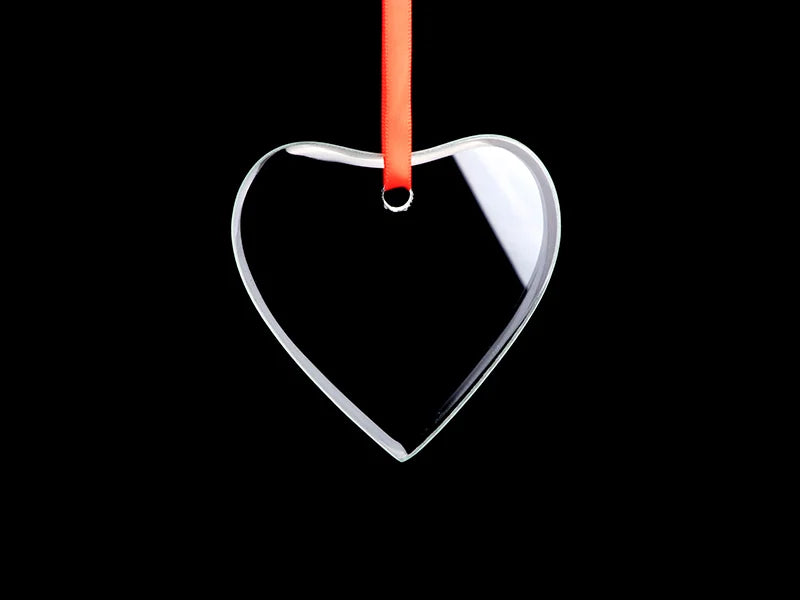 3inch Engraved Glass Ornament (Heart)