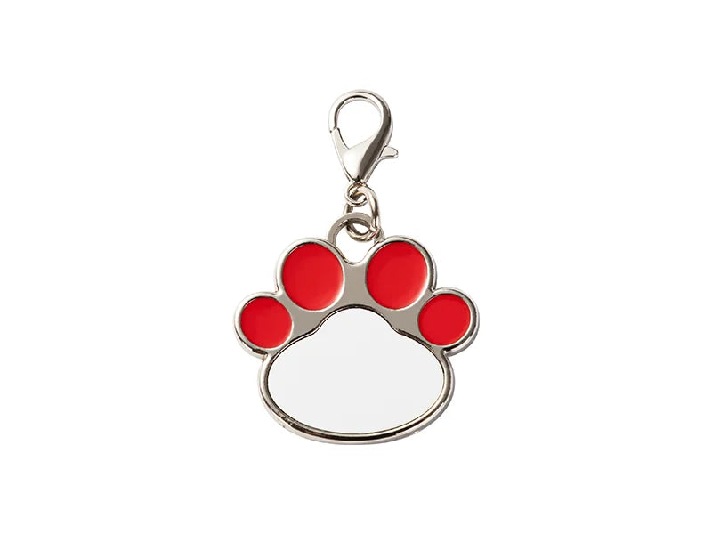 Sublimation Dog Tag Blanks (Red Footprint, 3.3*3.5cm)