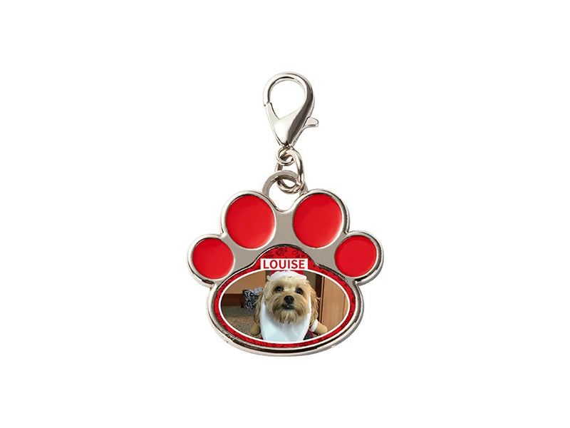 Sublimation Dog Tag Blanks (Red Footprint, 3.3*3.5cm)