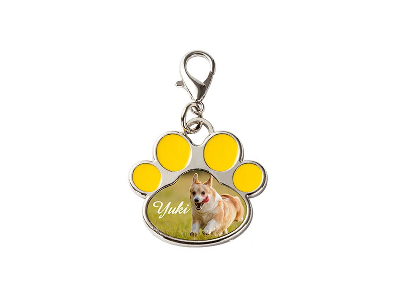 Sublimation Dog Tag Blanks (Yellow Footprint, 3.3*3.5cm)