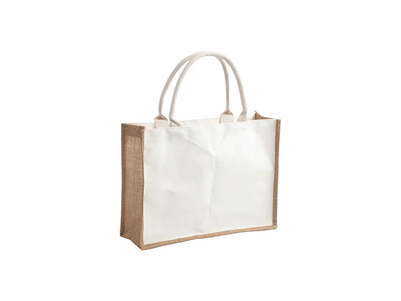 DTF Printable Blank Linen Tote Bag with Bleached Canvas