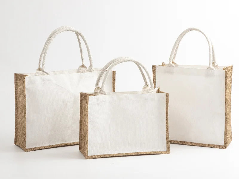 DTF Printable Blank Linen Tote Bag with Bleached Canvas