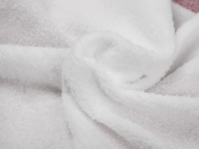 Sublimation Heart Shaped Blended Plush Pillow Cover(White w/ White, 40*40cm)