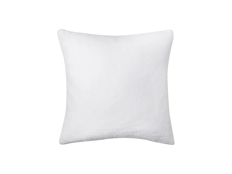 Sublimation Square Blended Plush Pillow Cover (White w/ Red, 40*40cm)
