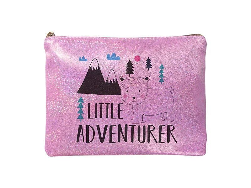 Sublimation Pink Glitter Pencil/Makeup Case(16.5*23cm)