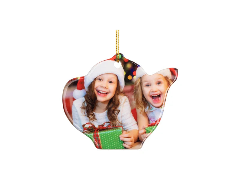 Sublimation 3inch Teapot-shape Ceramic Ornament