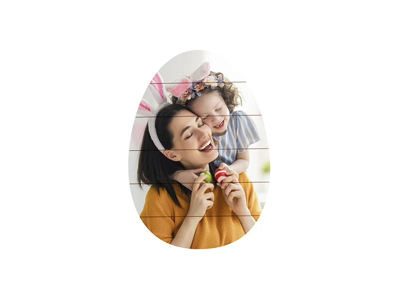 Sublimation Easter Egg Shaped MDF Sign w/ Stripes (27*38*1.5cm)