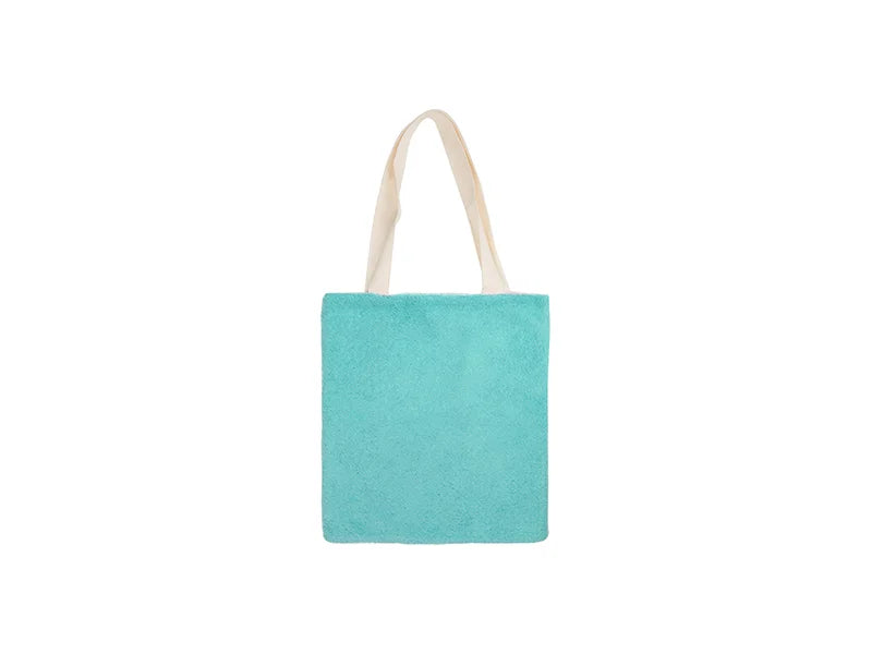Sublimation Blended Plush Tote Bag(White w/ Green,34*37cm)