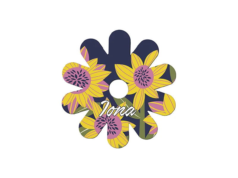 Sublimation Blanks Hardboard Name Tag (8.1*8.1*0.3cm,Chrysanthemum Shape)