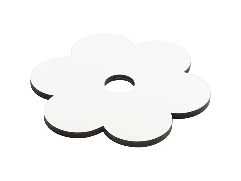 Sublimation Blanks Hardboard Name Tag (8.1*8.1*0.3cm,Peach Blossom Shape)