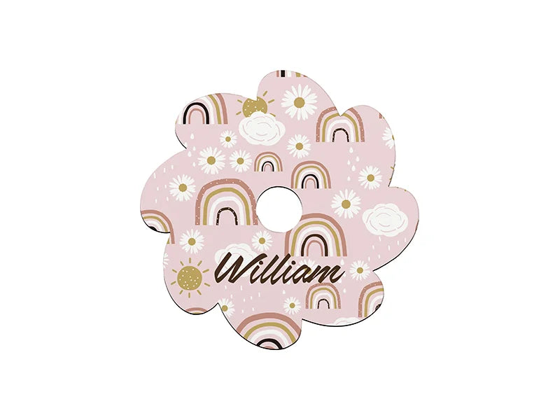 Sublimation Blanks Hardboard Name Tag (8.1*8.1*0.3cm,Wheels Shape)