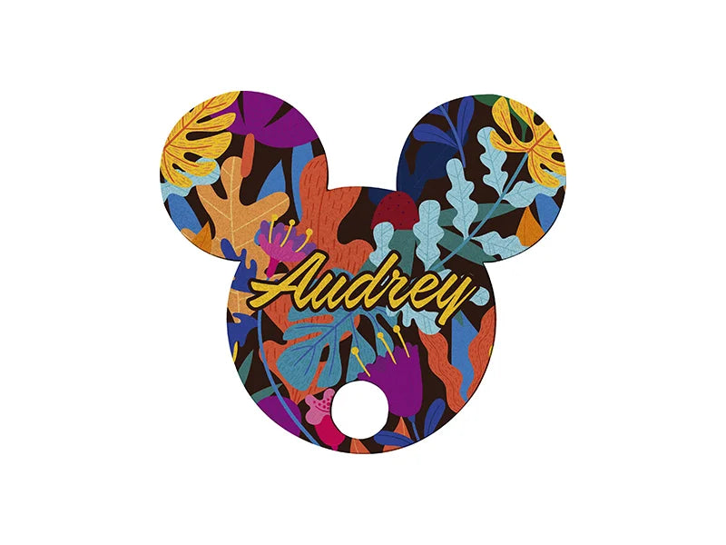 Sublimation Blanks HB Glitter Name Tag for 40oz Stanley Tumbler (8.4*7.2*0.3cm, Mickey Shape)