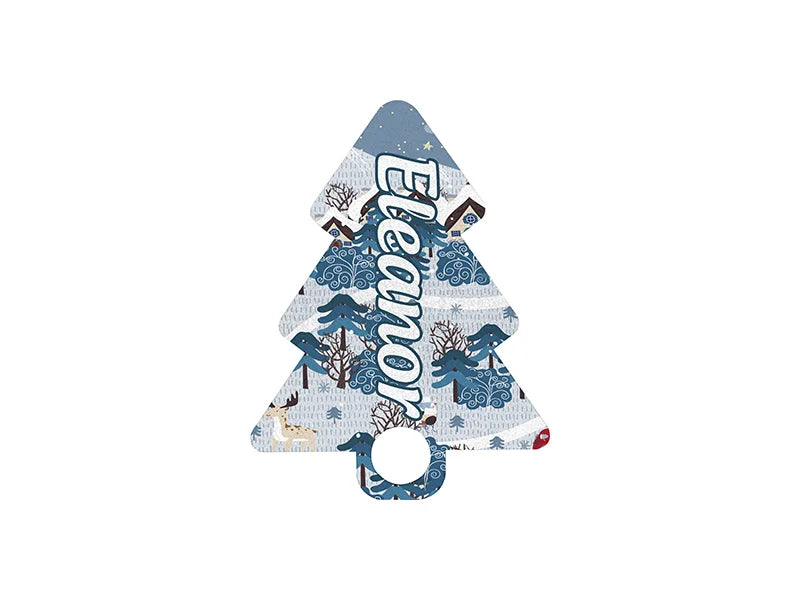 Sublimation Blanks HB Glitter Name Tag for 40oz Stanley Tumbler (6.2*8.1*0.3cm, Xmas Tree Shape)