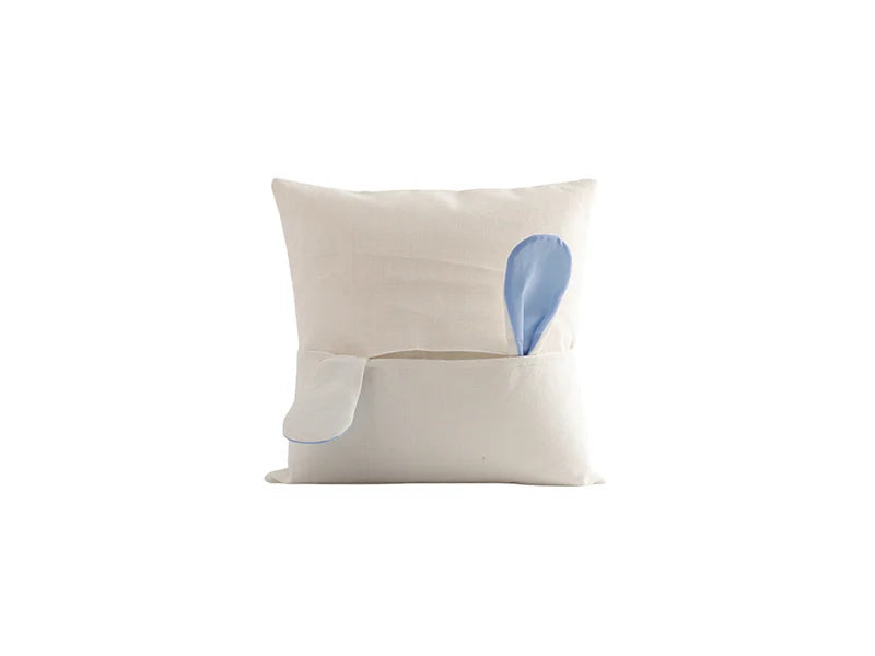 Sublimation Blanks Easter Bunny Pillow Cover(Light Blue Ears, 40*40cm)