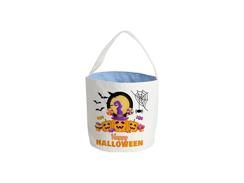 Sublimation Blanks Linen Halloween Shopping Bag(Light Blue interior,23*35cm)