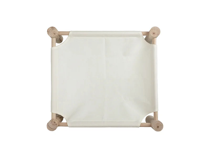 Sublimation blank wooden hammock pet bed with linen cover (Beige)
