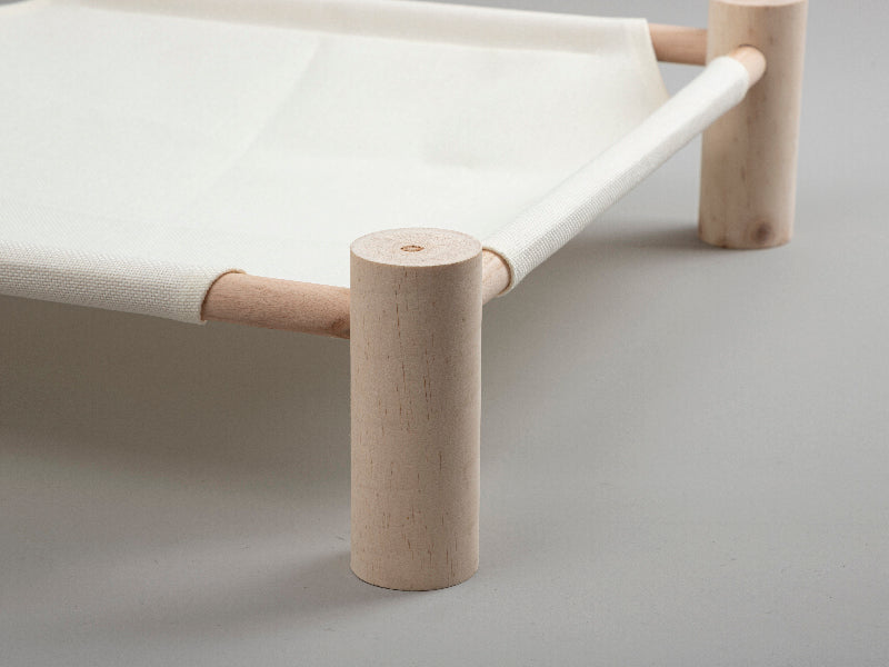 Sublimation blank wooden hammock pet bed with linen cover (Beige)