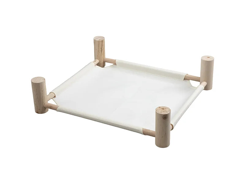Sublimation blank wooden hammock pet bed with linen cover (Beige)