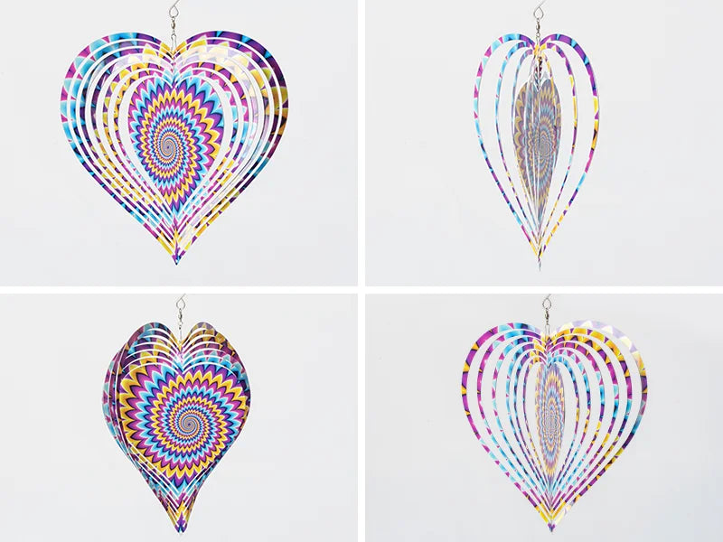 Double-Sided Sublimation Blanks Aluminium Wind Spinner (Heart, 10 inch)