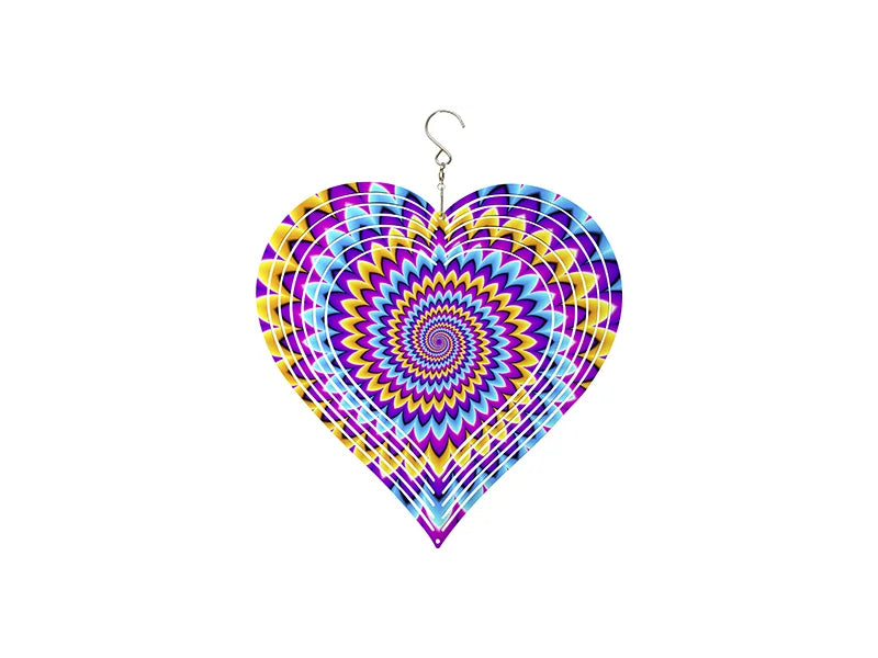 Double-Sided Sublimation Blanks Aluminium Wind Spinner (Heart, 8 inch)