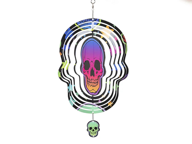 Double-Sided Sublimation Blanks Aluminium Wind Spinner (Skull, 10 inch)