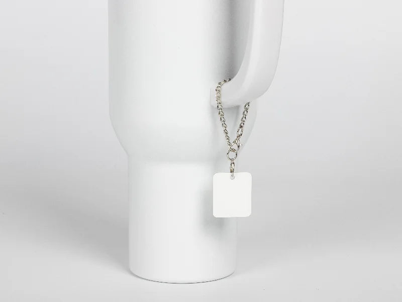 Sublimation Blank Aluminum Name Tag Ornament for Stanley Tumbler(2.5*2.9*0.14cm,Square shape)