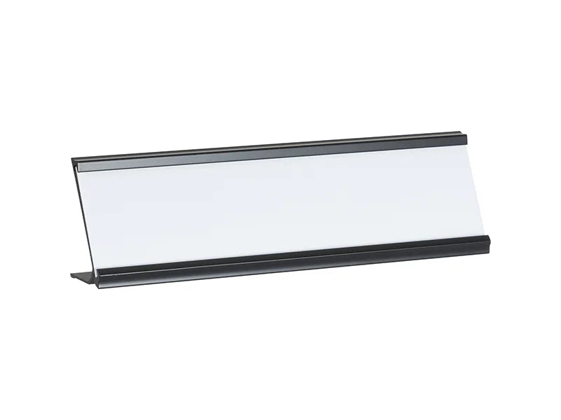 6 x 20cm Black Name Plate Holder with White Box