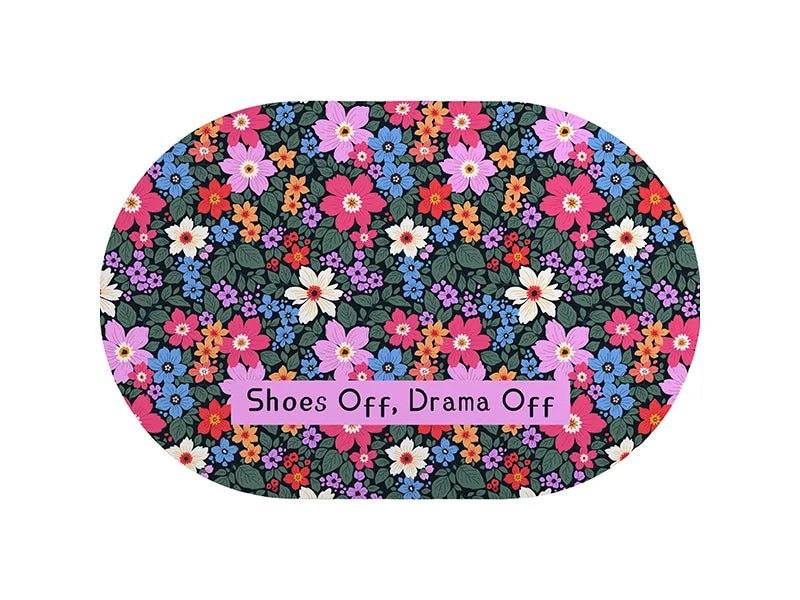 Sublimation Black Rubber with Diatomaceous Earth Door Mat(Oval, 40*60cm)
