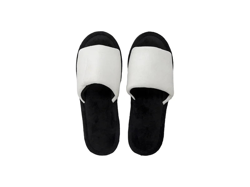 Sublimation Adult Fuzzy Slippers (White/Black, 38-39#)
