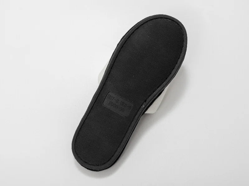 Sublimation Adult Fuzzy Slippers (White/Black, 38-39#)