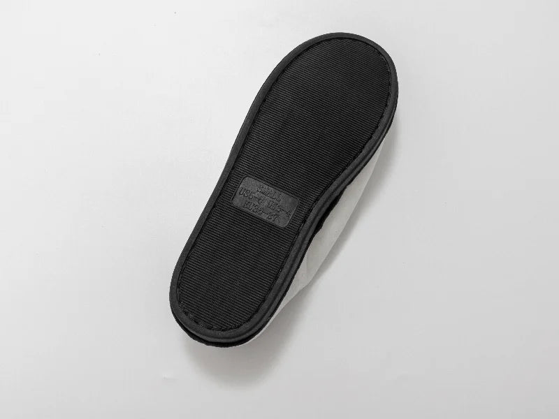 Sublimation Adult Fuzzy Close Toe Slippers (White/Black, 36-37#)